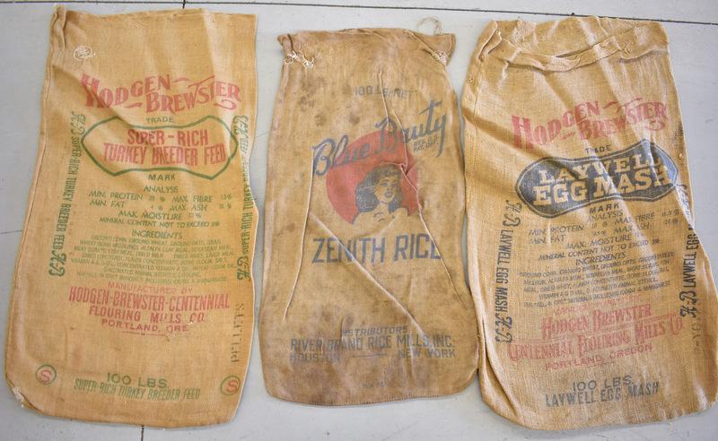 30 ASSORTED BURLAP FEED SACKS