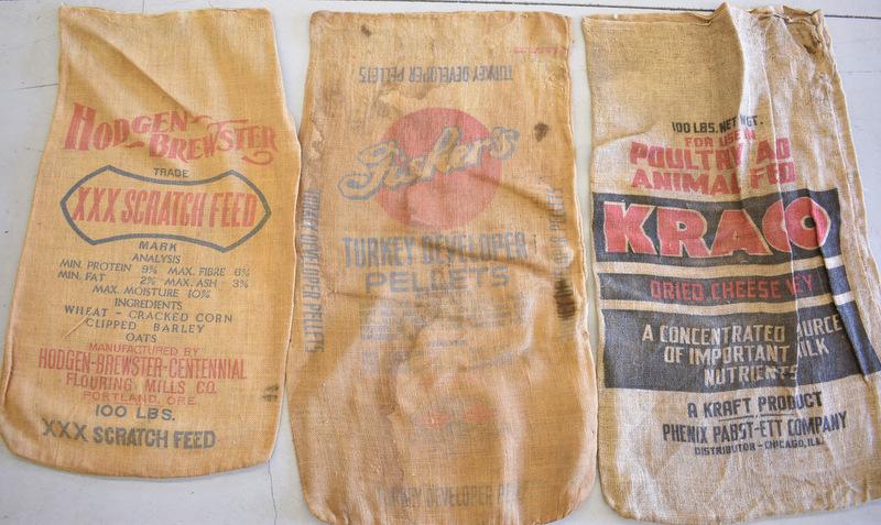 30 ASSORTED BURLAP FEED SACKS