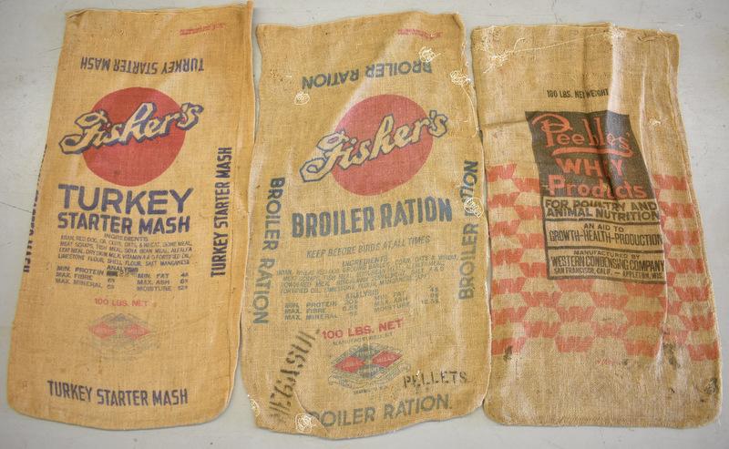 30 ASSORTED BURLAP FEED SACKS