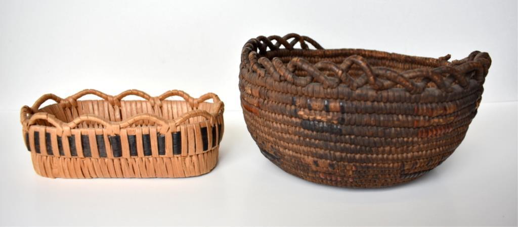 TWO ANTIQUE THOMPSON RIVER INDIAN BASKETS