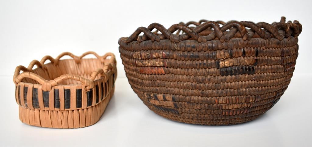 TWO ANTIQUE THOMPSON RIVER INDIAN BASKETS