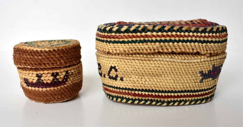 ANTIQUE NOOTKA & MAKAH BASKETS