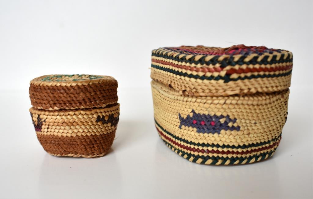 ANTIQUE NOOTKA & MAKAH BASKETS