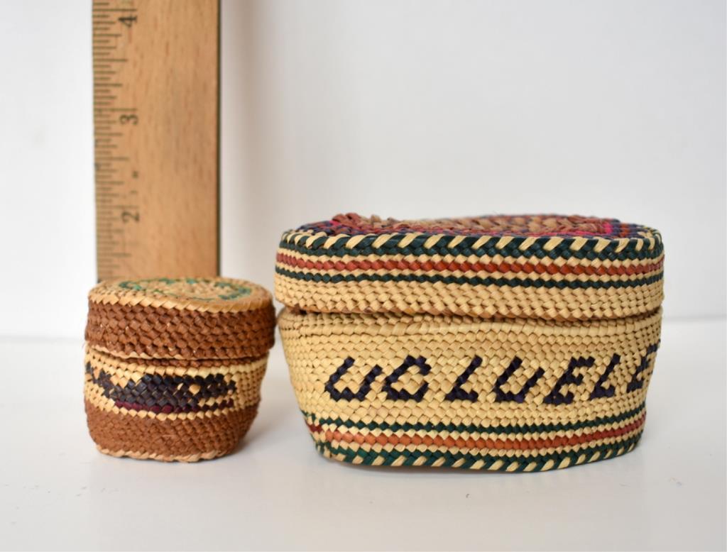 ANTIQUE NOOTKA & MAKAH BASKETS