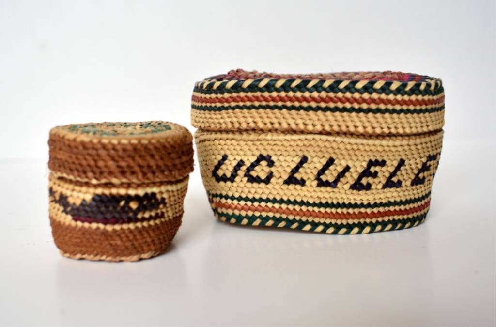 ANTIQUE NOOTKA & MAKAH BASKETS