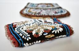 TWO ANTIQUE ATHABASKAN TRIBE BEADED POUCHES