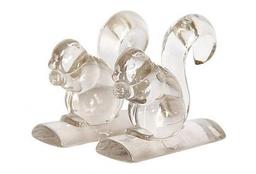 GLASS SQUIRREL BOOKENDS (ST. JUDE CHARITY LOT)