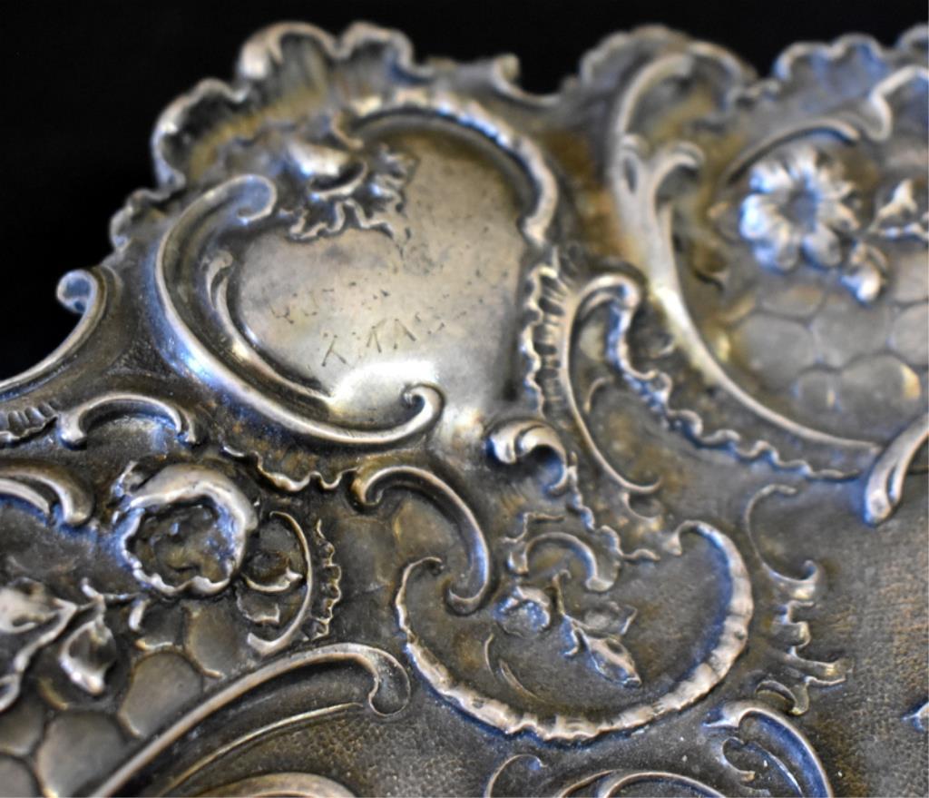 SPECTACULAR ANTIQUE SILVER FOOTED TRAY