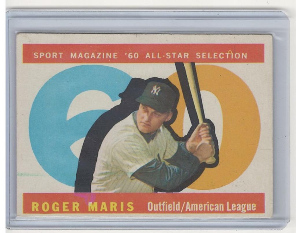 1960 TOPPS ROGER MARIS BASEBALL TRADING CARD