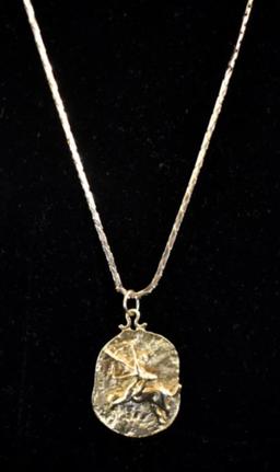 14K GOLD NECKLACE WITH SAGITTARIUS PENDANT