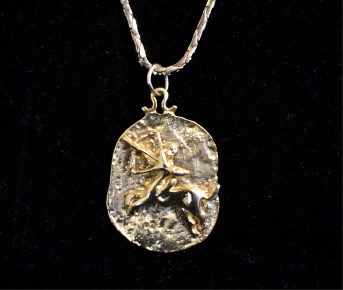 14K GOLD NECKLACE WITH SAGITTARIUS PENDANT