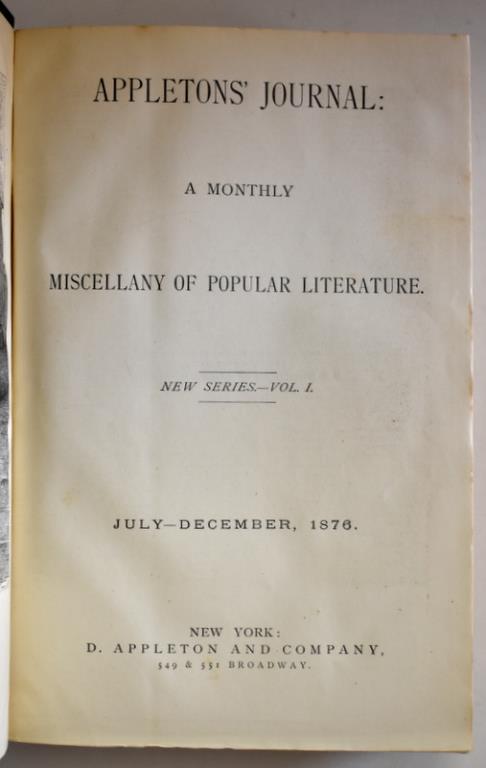 FOUR VOLUMES OF "APPLETON'S JOURNAL" 1876-1878