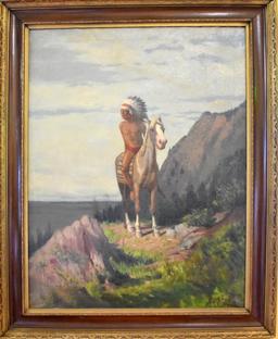 CHARLES CRAIG "ON LOOKOUT" OIL ON CANVAS