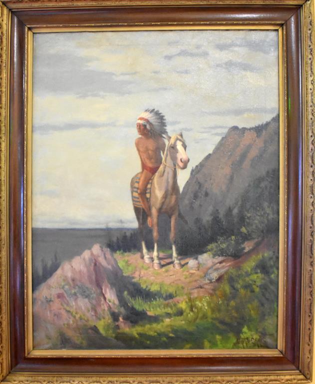 CHARLES CRAIG "ON LOOKOUT" OIL ON CANVAS