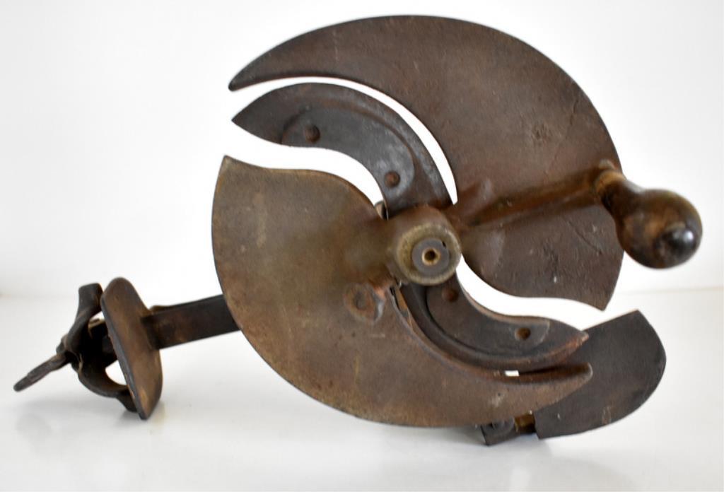 ANTIQUE COUNTER MOUNT MEAT SLICER