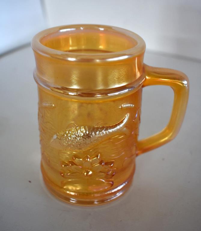 FOUR VINTAGE PACIFIC NW CARNIVAL GLASS CLUB MUGS