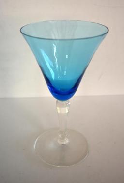 TEN BLUE COCKTAIL GLASSES