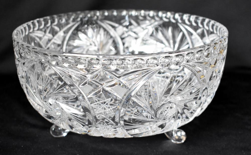 TWO FOOTED CUT GLASS BOWLS - CASA CHARITY ITEM