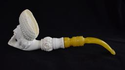 TWO MEERSCHAUM ESTATE PIPES WITH BAKELITE STEMS