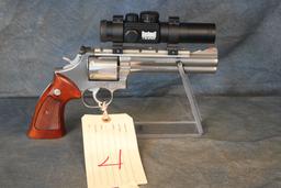4. S&W Mod. M686-1 .357 Mag SS 6” w/ Target Grips & Bushnell Scope SN: AUT6044
