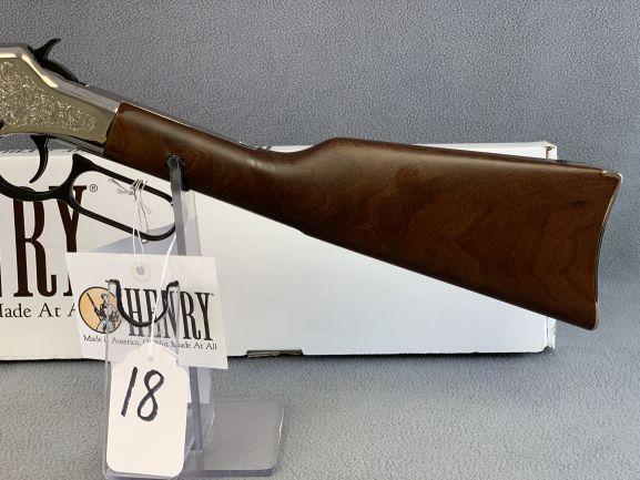 18. Henry Silver Eagle H004SEV .17HMR, Oct Barrel, Engraved Scrollwork, NIB, SN: SE001597V