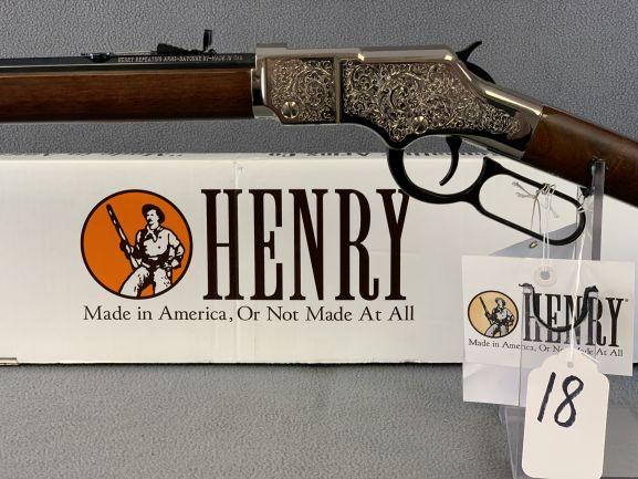 18. Henry Silver Eagle H004SEV .17HMR, Oct Barrel, Engraved Scrollwork, NIB, SN: SE001597V