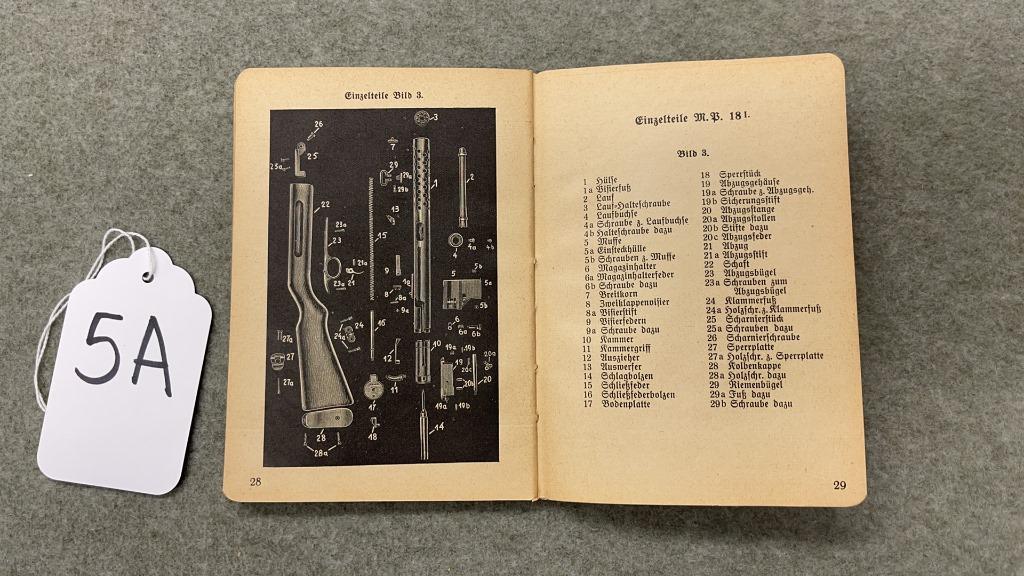 5A. Bergman Sub Machine Gun Booklet (German)