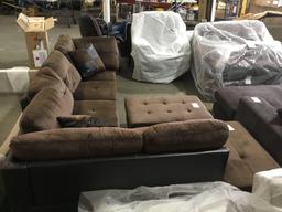 Andover Mills Russ Left Handed Facing Sectional w/ Storage Ottoman (Dark Brown)