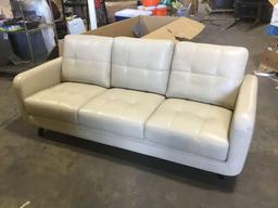 Basilica Leather Sofa by Langley Street in Cream