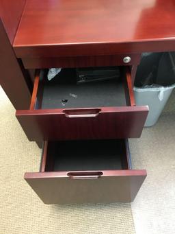 Manhattan Reception Desk. 8ft. wide in Walnut, Cherry Wood Veneer