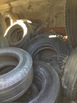 Assorted tires inside Milk Truck