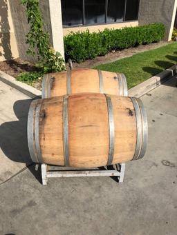 Wine Barrels With Rack