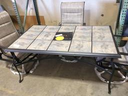 Hampton Bay Outdoor Tiled Table and 4 Chairs