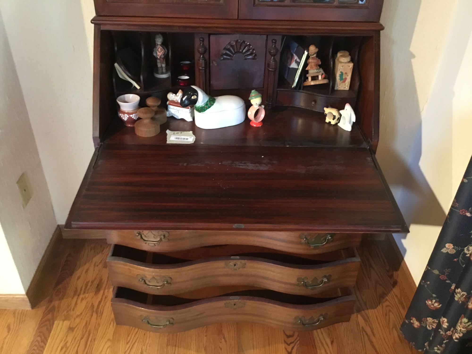 Vintage Mahogany Secretary Bookcase