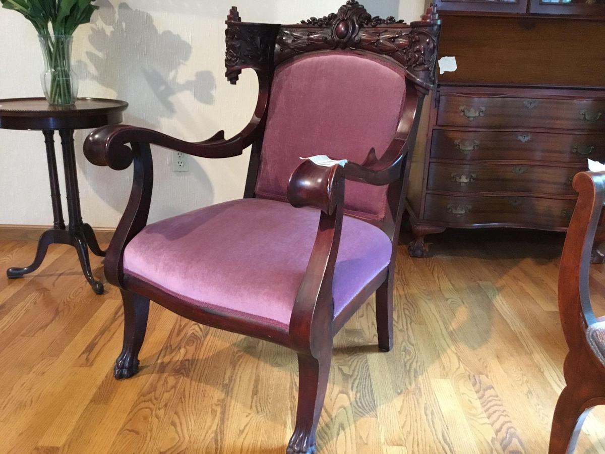 Antique Victorian Era Open Armchair