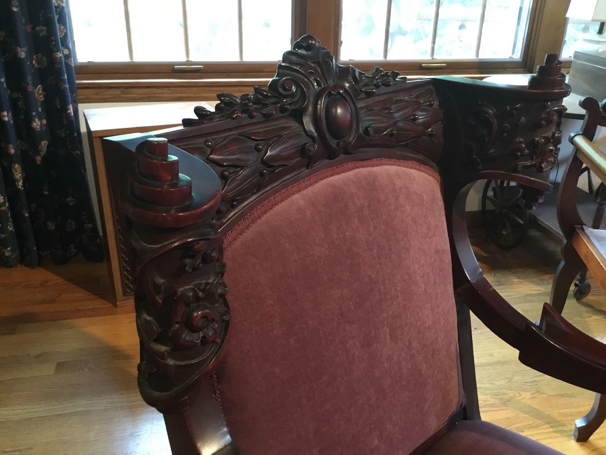 Antique Victorian Era Open Armchair