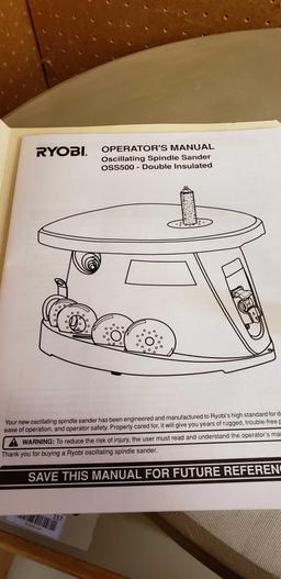 Ryobi Oscillating Spindle Sander with Operating Manuals