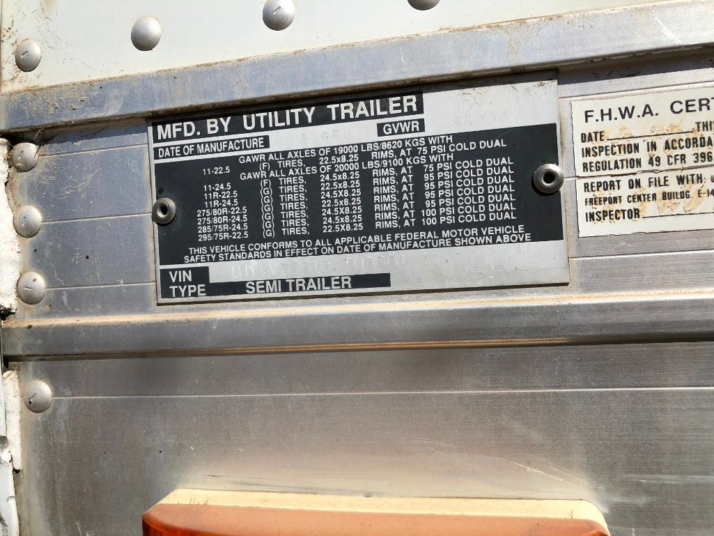 1996 UTILITY 2000R Refrigerated Trailer With Working CARRIER Refrigeration Unit