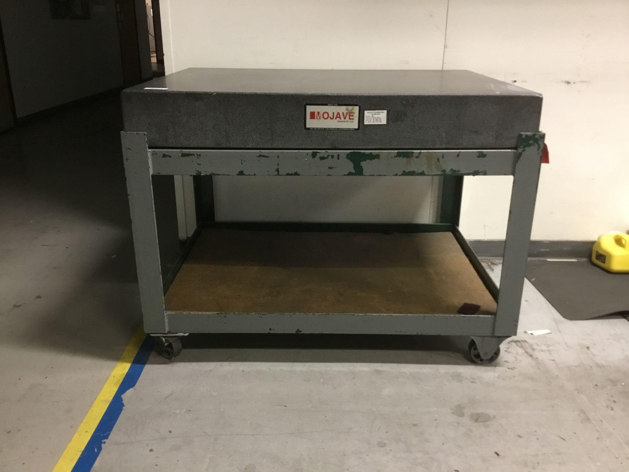 XL Mojave Granite Surface Plate On Rolling Cart