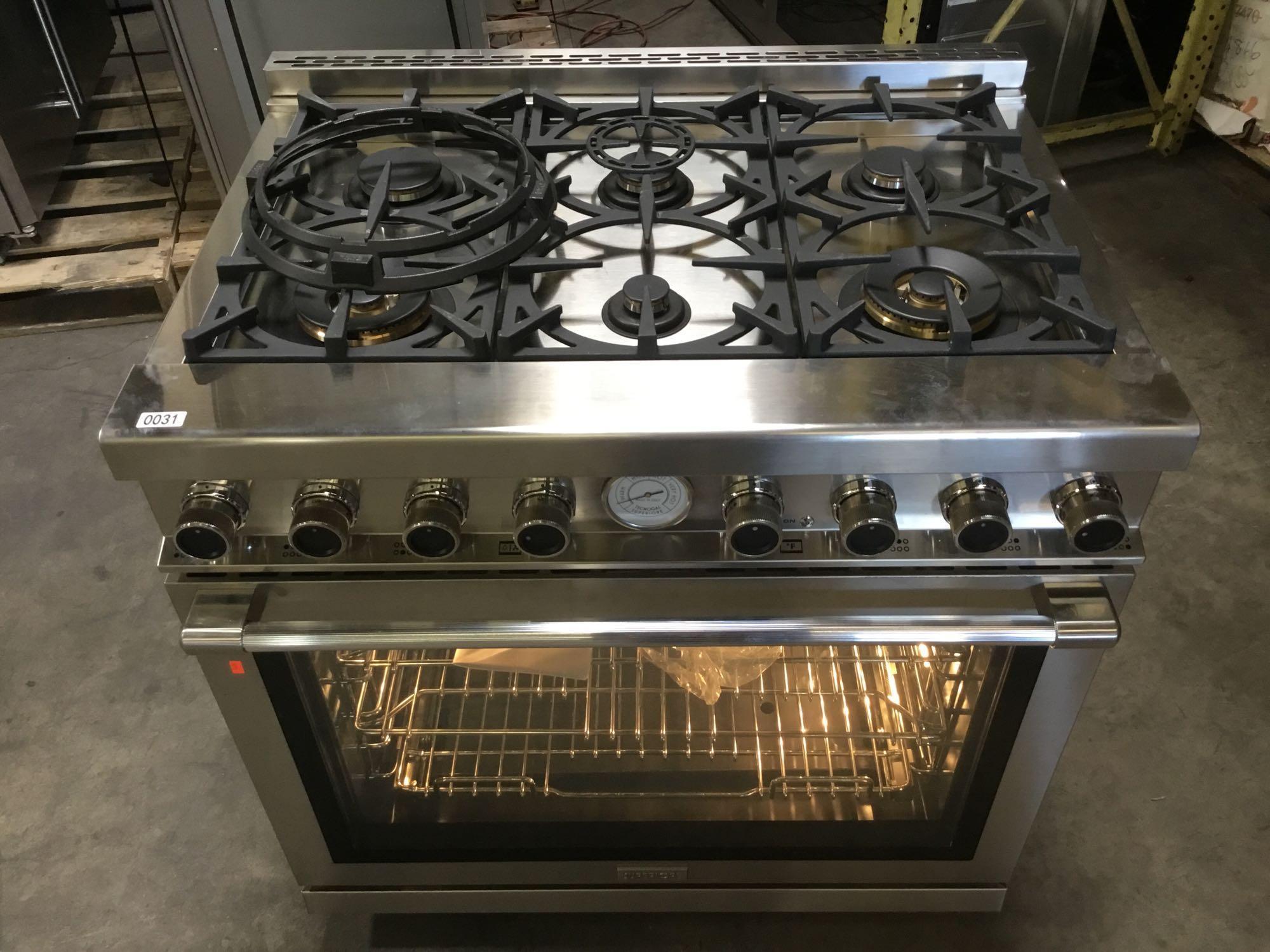 Tecnogas Superiore Next 36in. Panorama Stainless Steel Gas Range