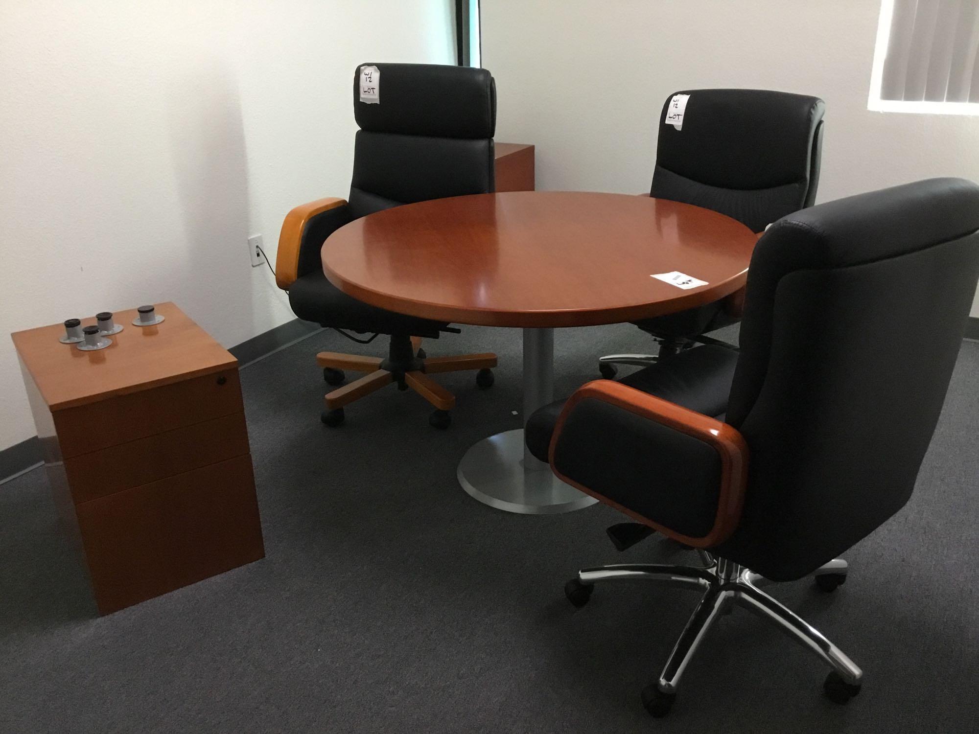 Cape Town 47" Meeting Table and (3) Mid-Back Chairs