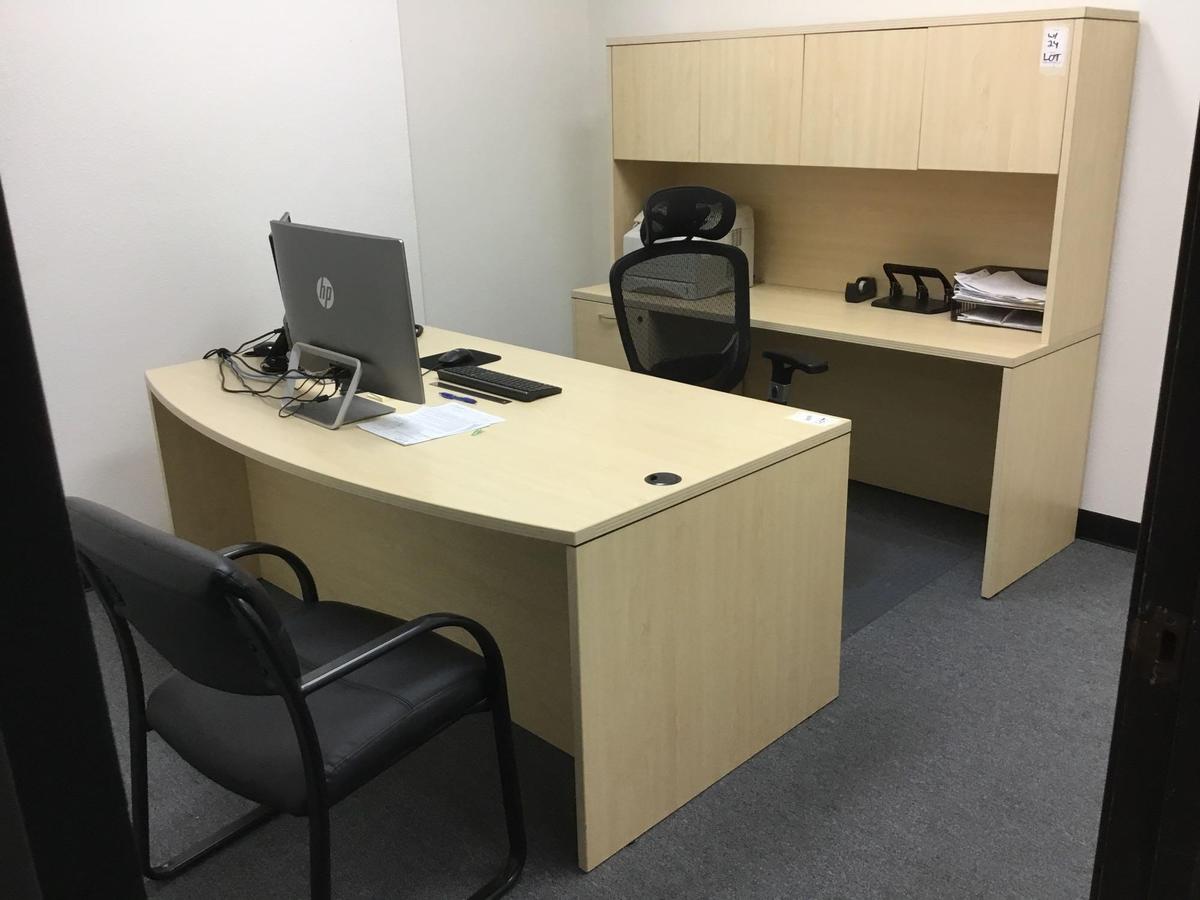 Desk, Cabinet, Chair and Guest System Set