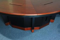 Atlanta 8ft-6" diameter x 30 in high. Enriched Walnut Round Conference Table.