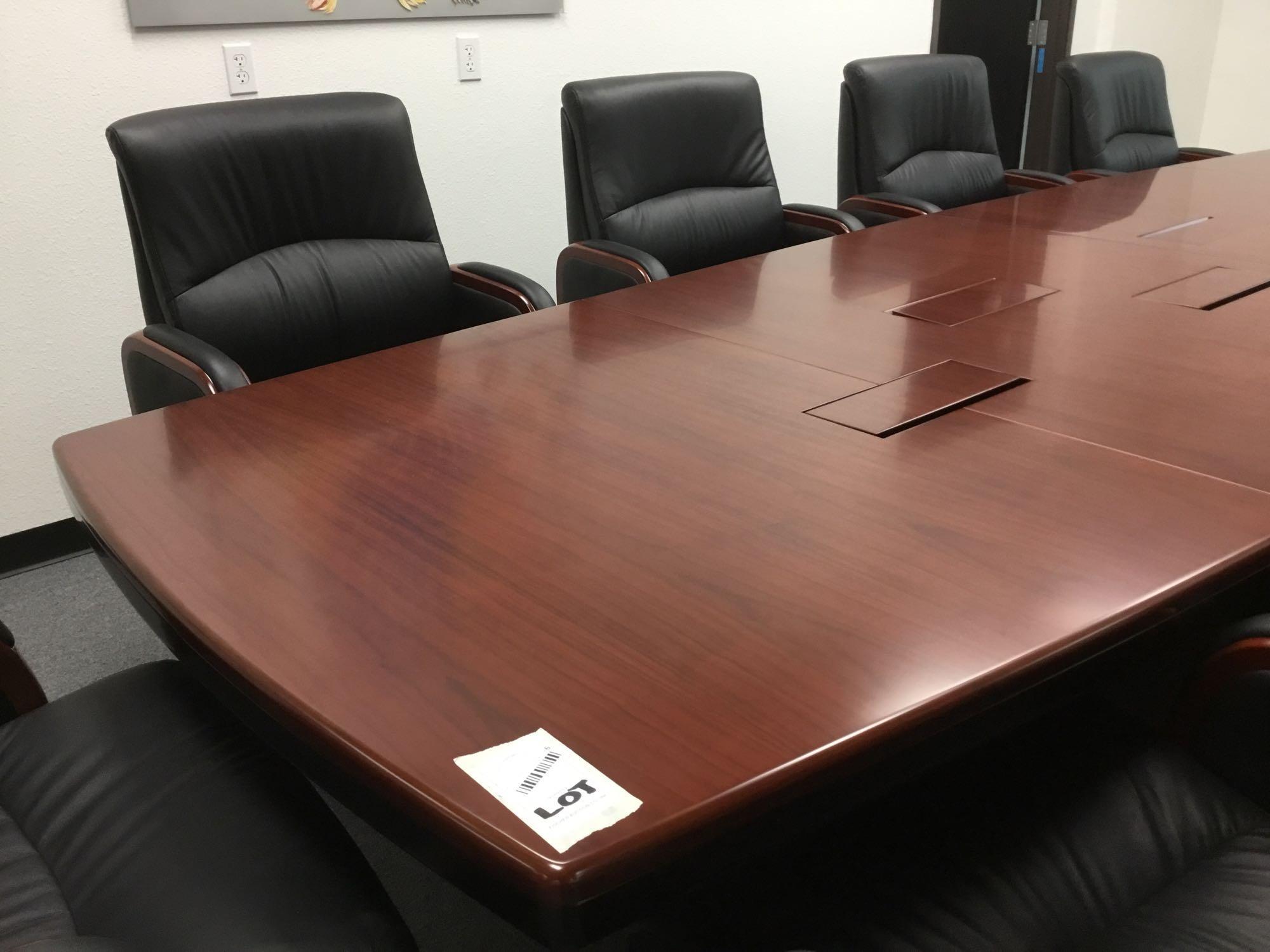 14ft. Los Angeles Conference Table, 10 Mid-Back Chairs and 2 drawer stand alone locking cabinet