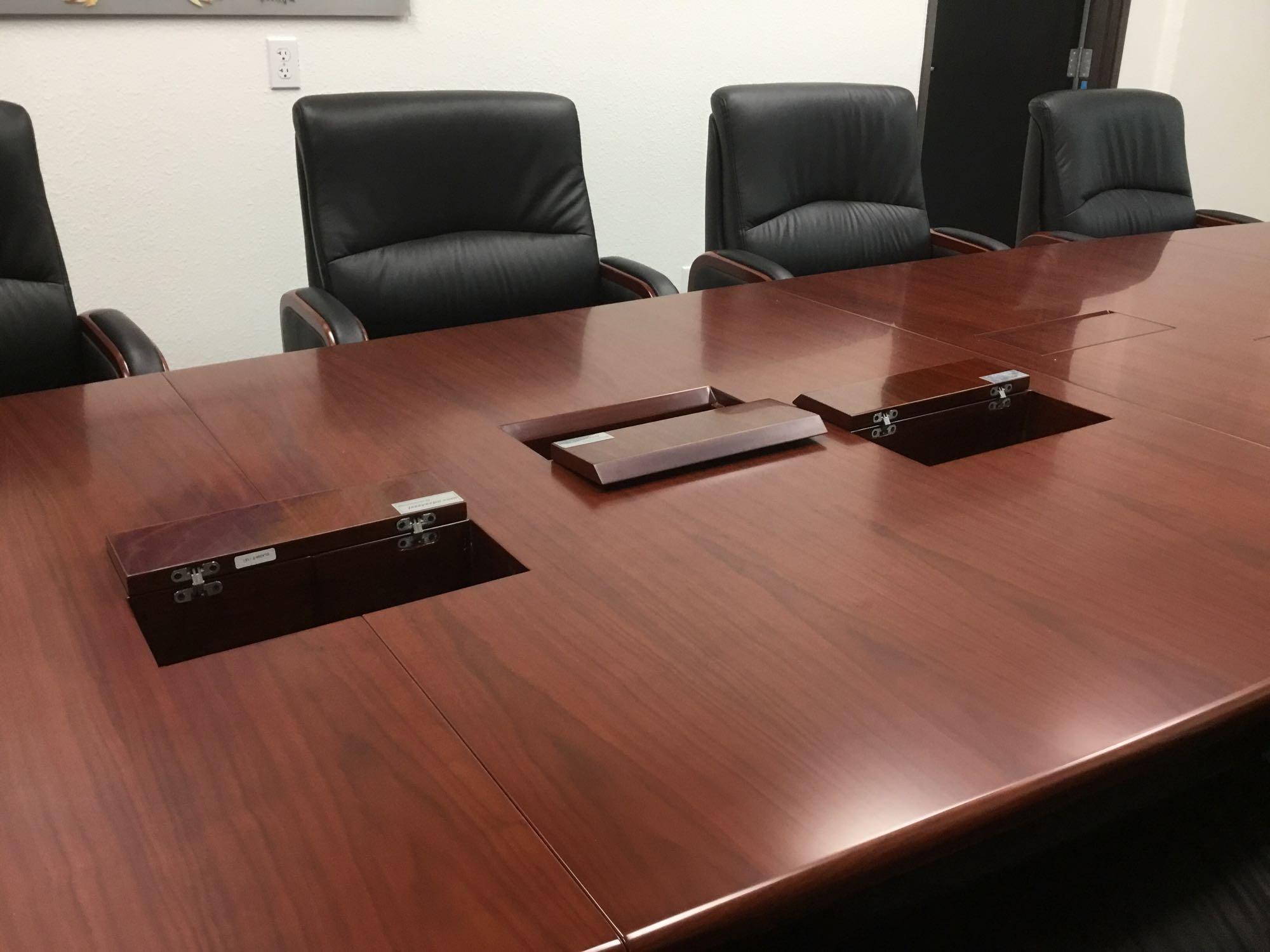 14ft. Los Angeles Conference Table, 10 Mid-Back Chairs and 2 drawer stand alone locking cabinet