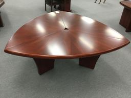 Phoenix 60 Deluxe Meeting Table w/3 Palo Alto Mid-Back Chairs in Enriched Walnut