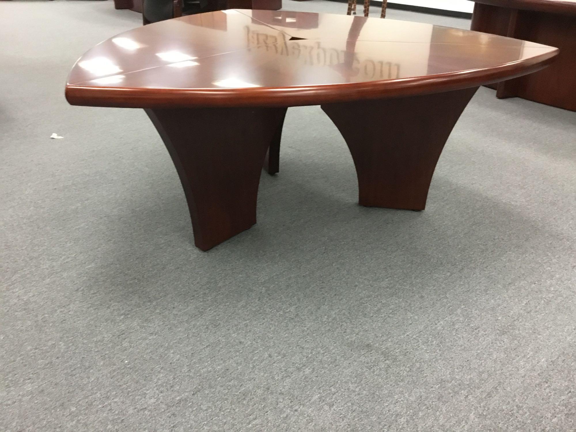 Phoenix 60 Deluxe Meeting Table w/3 Palo Alto Mid-Back Chairs in Enriched Walnut