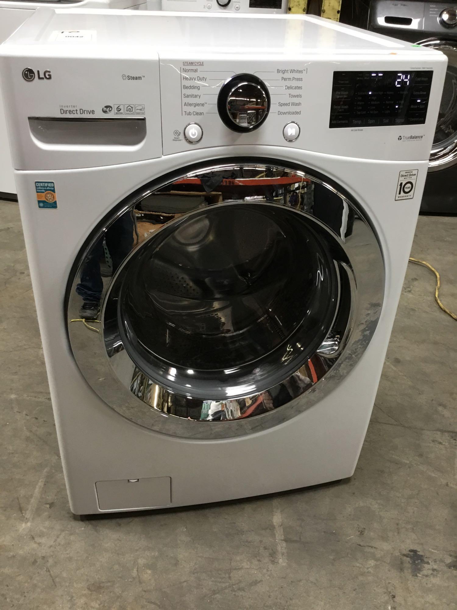 LG 4.5 Cu. Ft. Steam Inverter Direct Drive Front Load Electric Washer Machine ***TURNS ON***