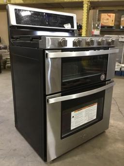Whirlpool 6.0 Cu. Ft. Gas Double Oven Range with EZ 2 Lift Hinged Grates ***TURNS ON***
