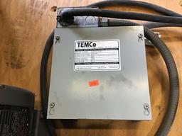 Square D Transformer, Siemens Disconnect Box, Temco Rotary Phase Convertor and Baldor Motor